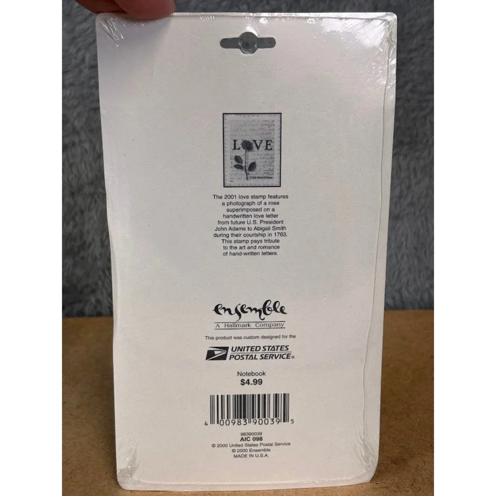 Vintage 2000‎ Ensemble Hallmark USPS Love Stamp Rose Notebook 96 Unlined Sheets